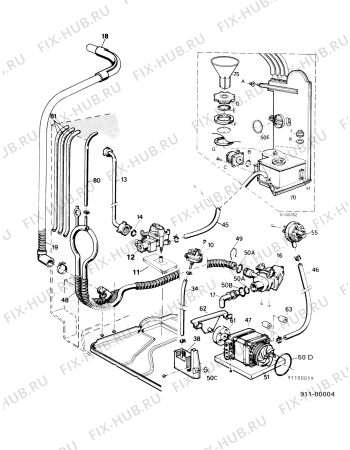 Взрыв-схема посудомоечной машины Juno SSC2635 - Схема узла Aquastop